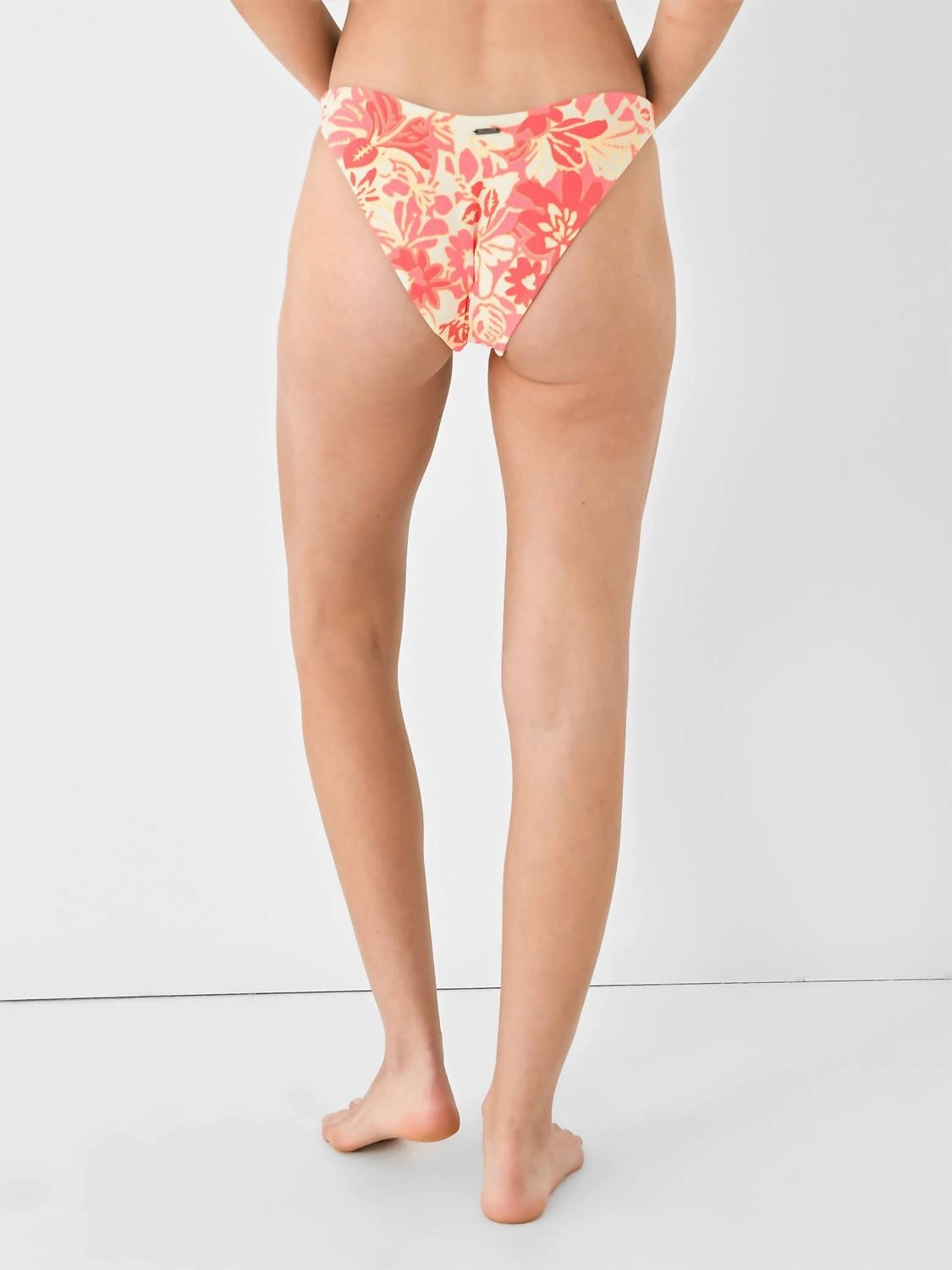 Abstract Garden Splendour Bikini Bottom In Orange