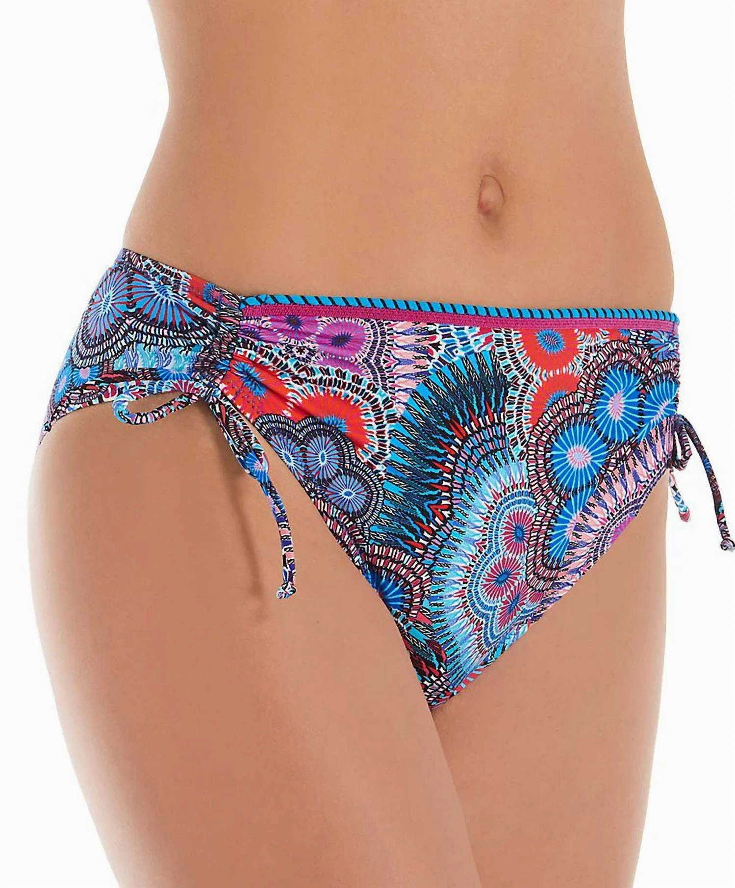 Adjustable Tie Swim Bottom In Bleu Avatar