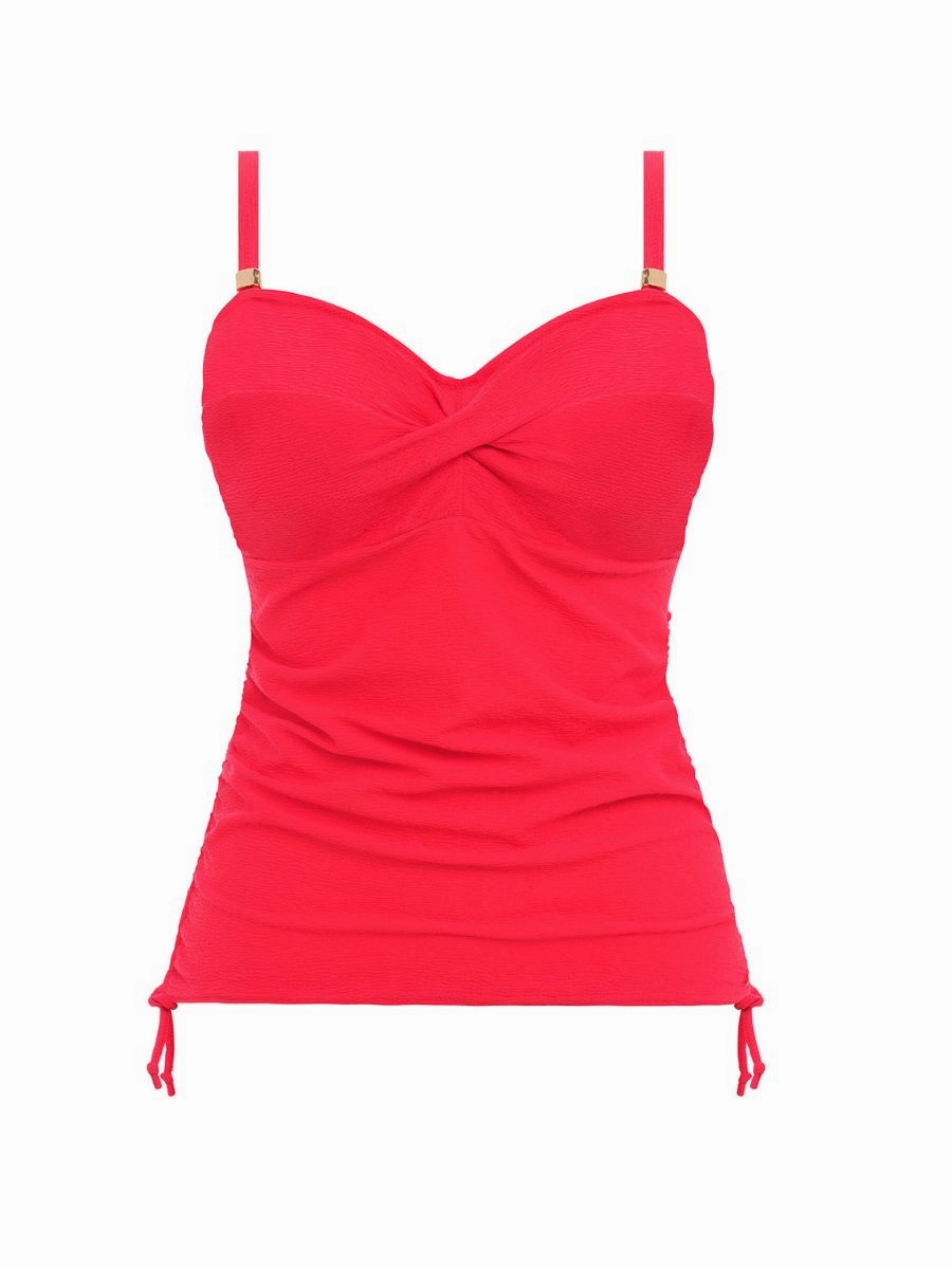 Almeria Twist Front Tankini Top - Watermelon