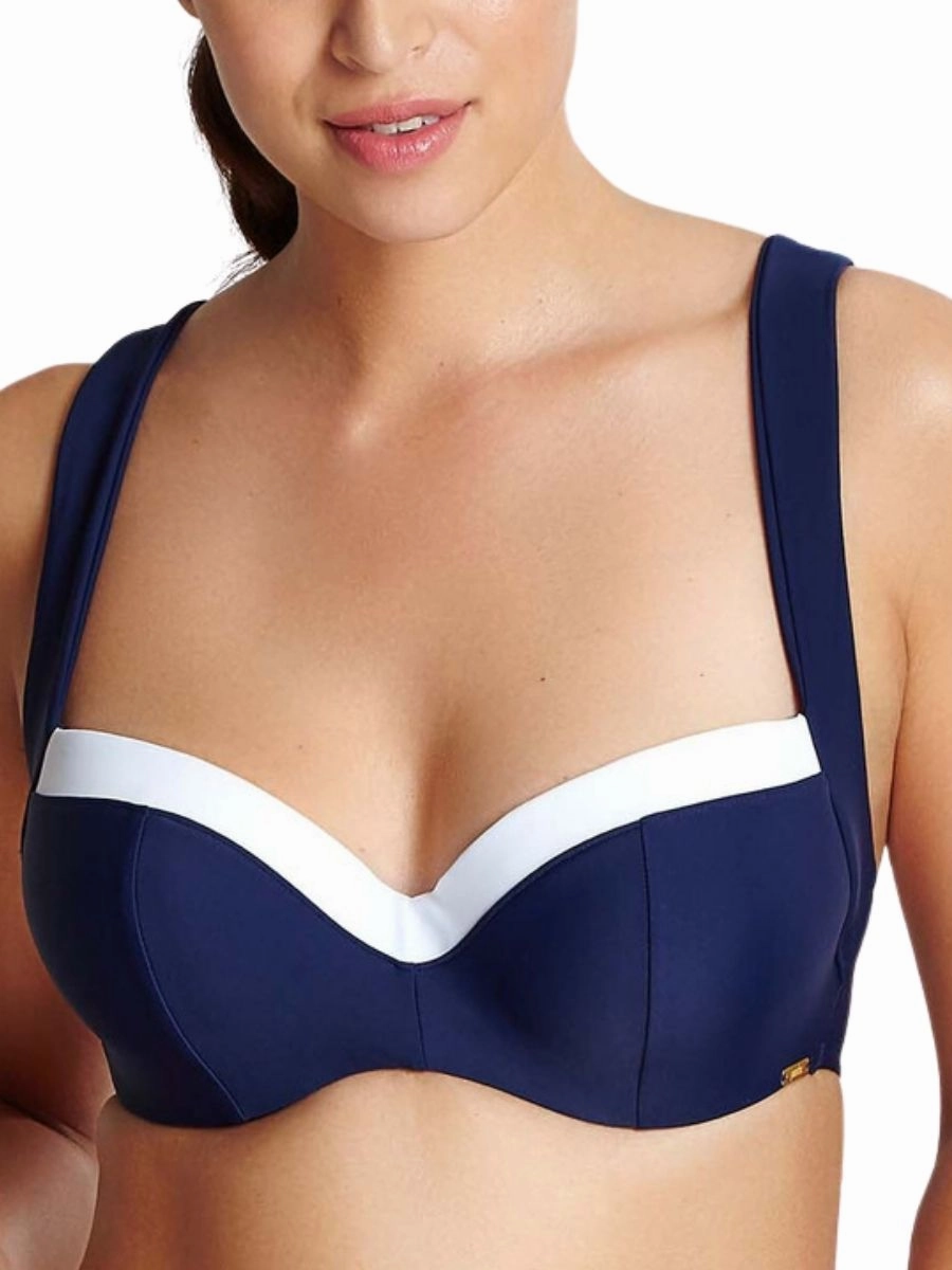Anya Cruise Multiway Bikini Top - Navy/White
