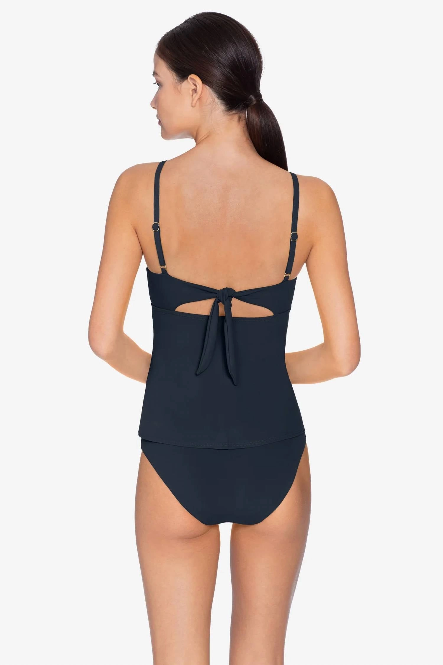 Ava Cutout Tankini Top In Navy
