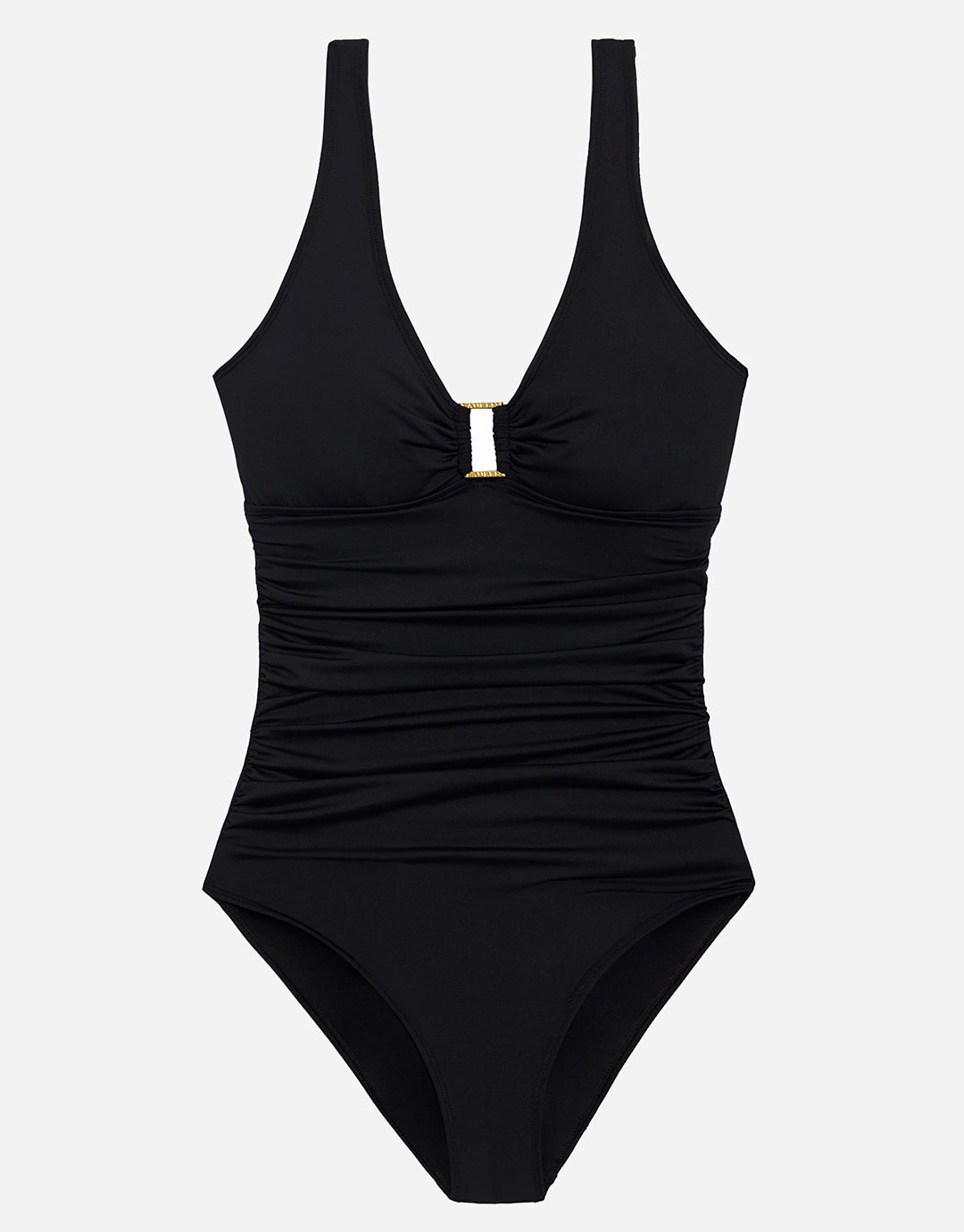 Beach Club Solids Ring OTS Swimsuit - Black