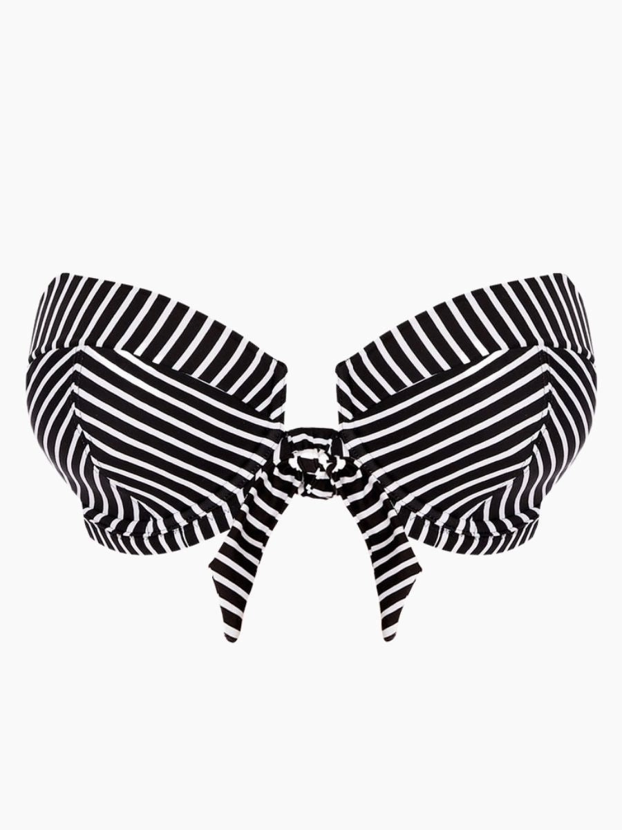 Beach Hut Bandeau Bikini Top - Black