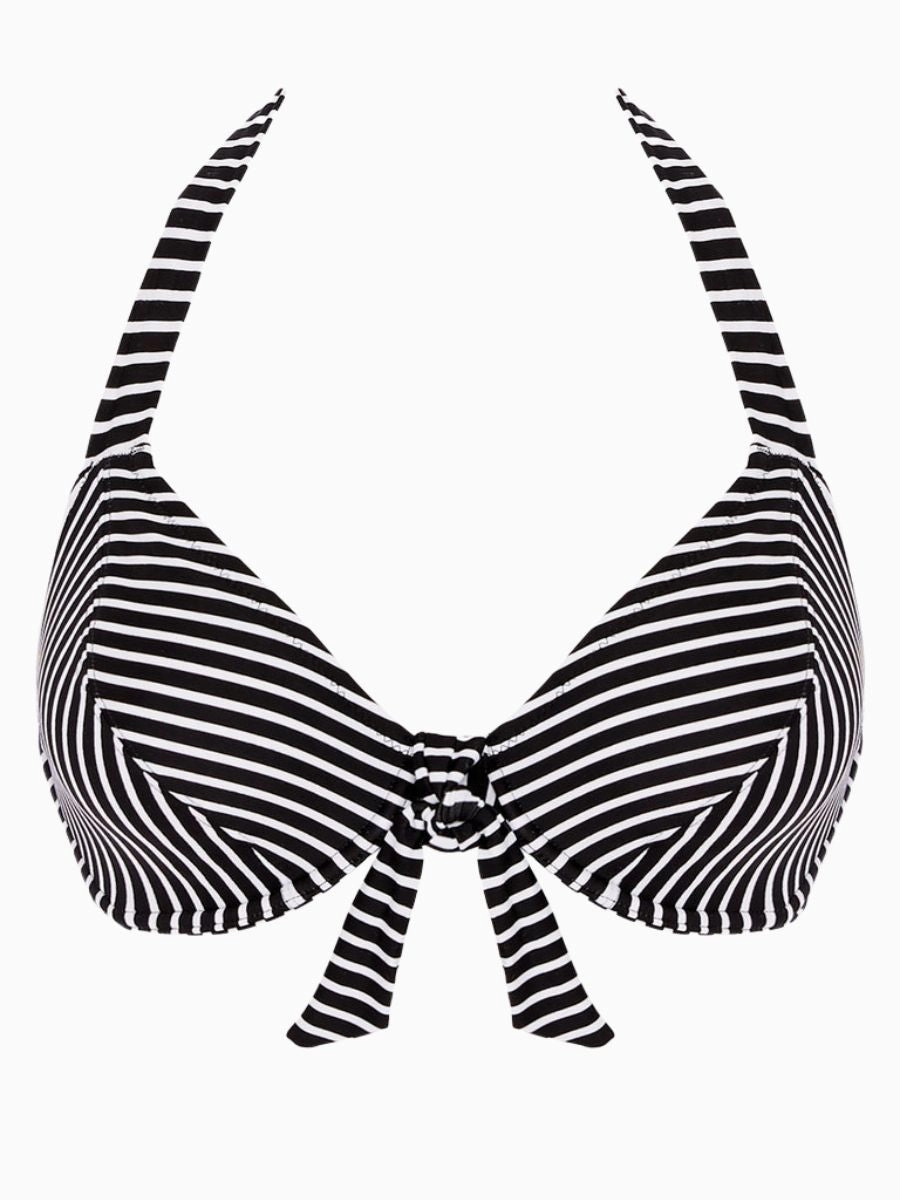 Beach Hut Bandless Halter Bikini Top - Black