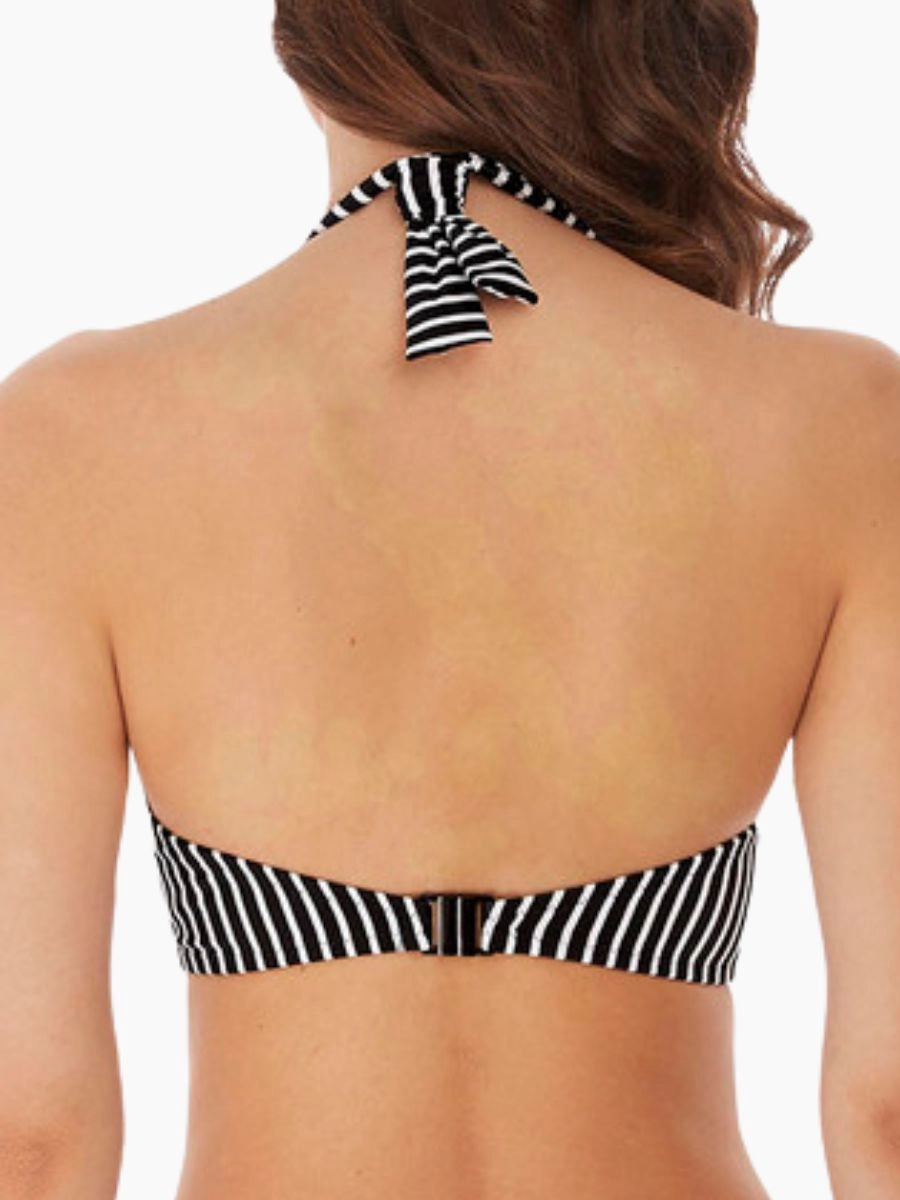 Beach Hut Bandless Halter Bikini Top - Black