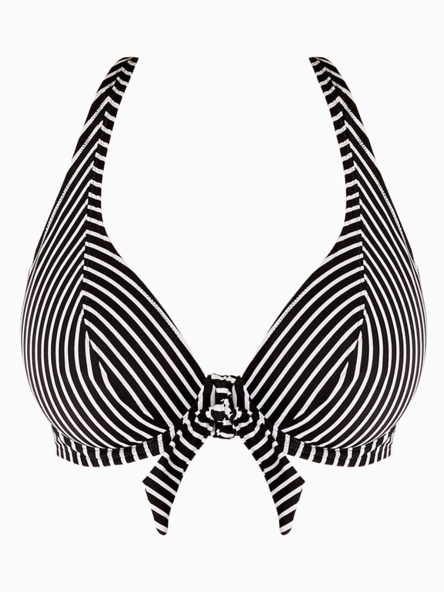 Beach Hut High Apex Bikini Top - Black