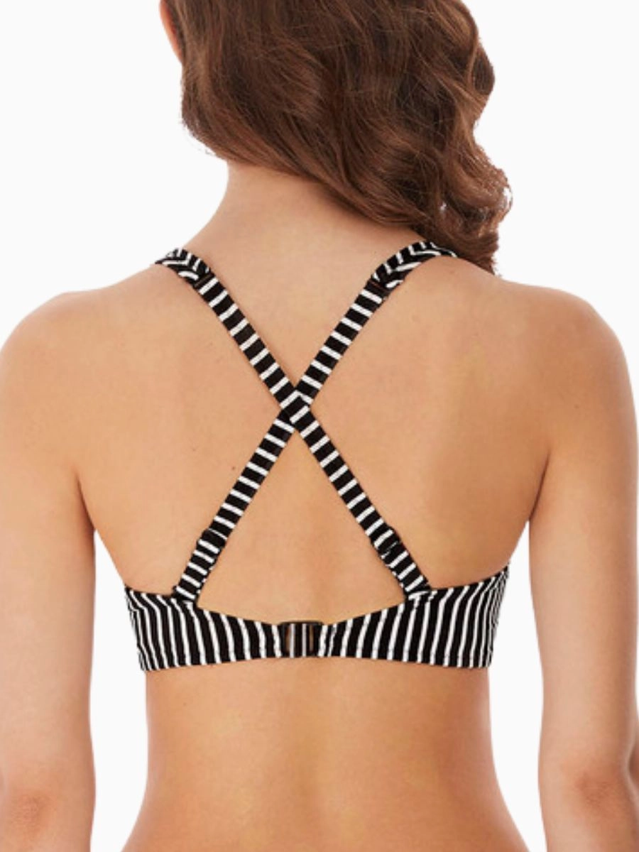 Beach Hut High Apex Bikini Top - Black