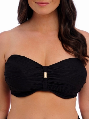 Beach Waves Bandeau Bikini Top - Black