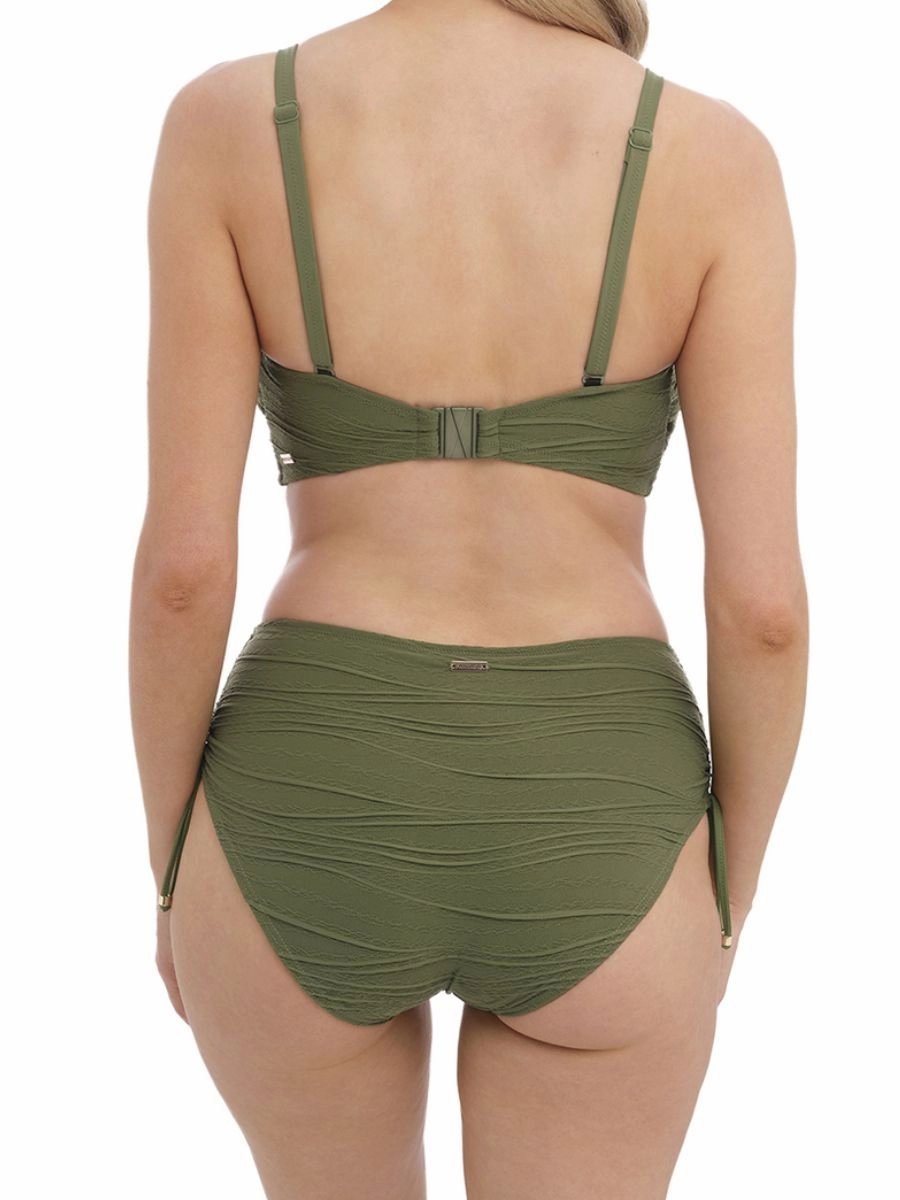 Beach Waves Bandeau Bikini Top - Olive