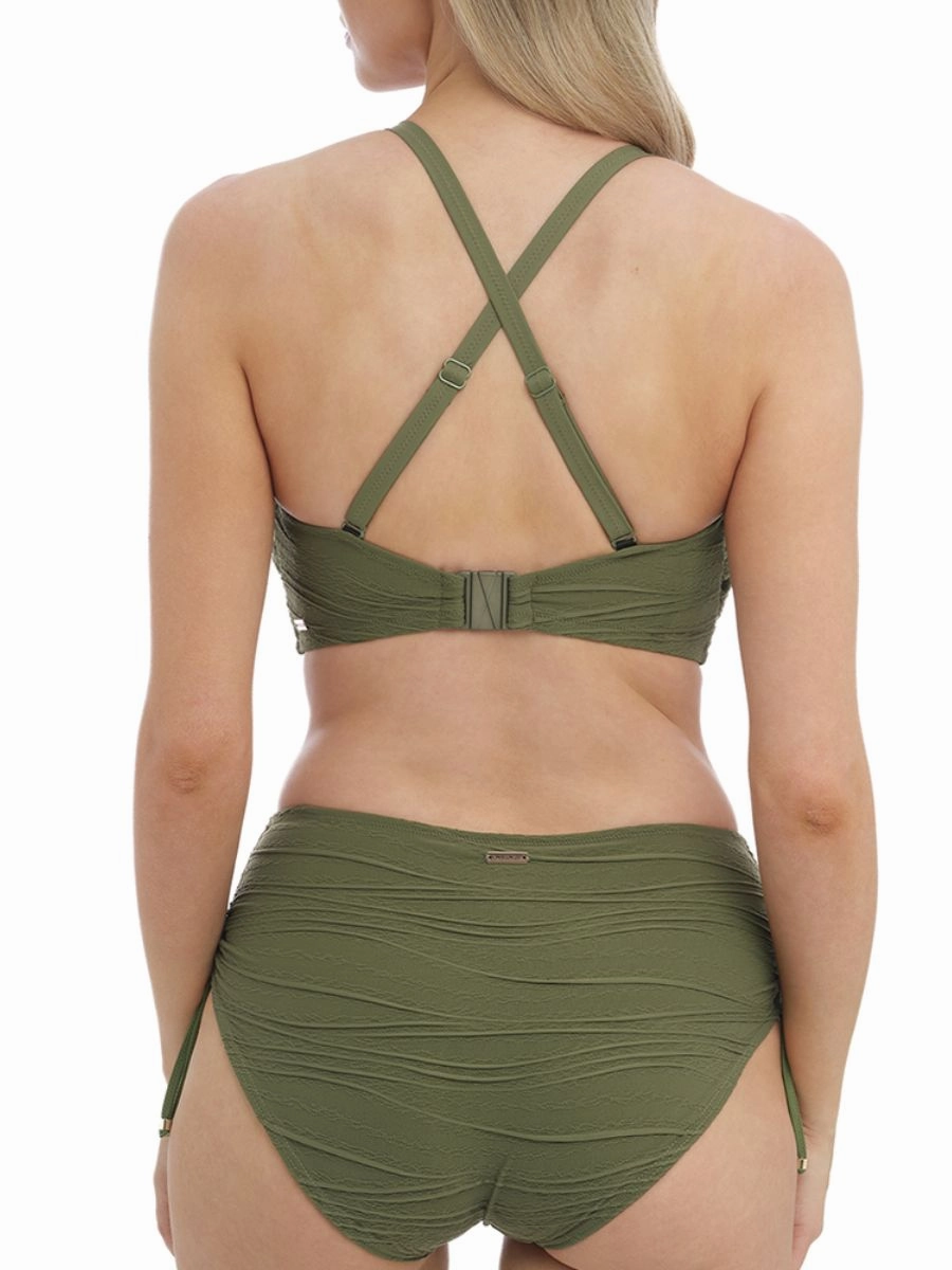 Beach Waves Bandeau Bikini Top - Olive