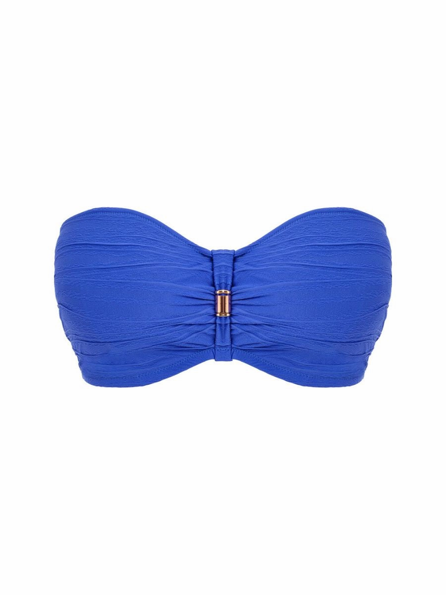Beach Waves Bandeau Bikini Top - Ultramarine