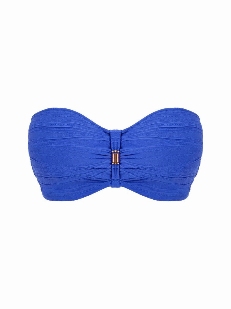 Beach Waves Bandeau Bikini Top - Ultramarine