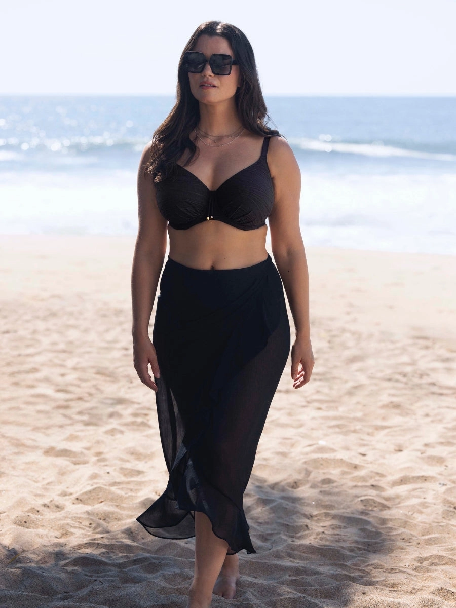 Beach Waves Full Cup Bikini Top - Black