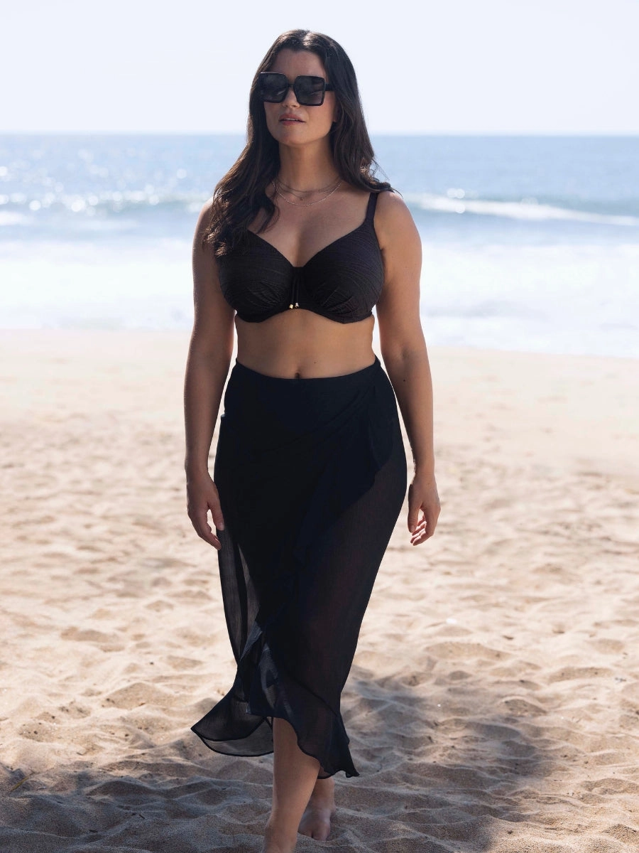 Beach Waves Full Cup Bikini Top - Black