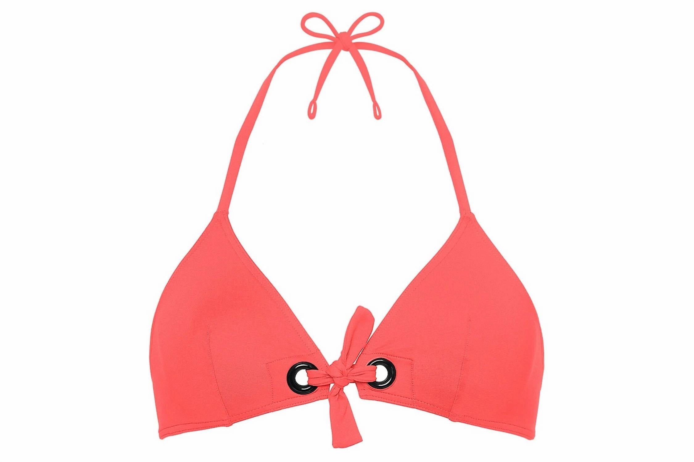 Beaute Triangle Bikini Top In Peach