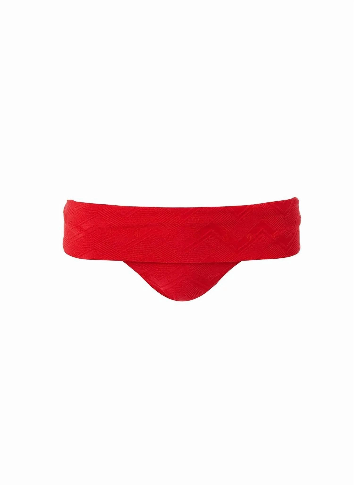 Brussels Bikini Bottom In Zig Zag Red
