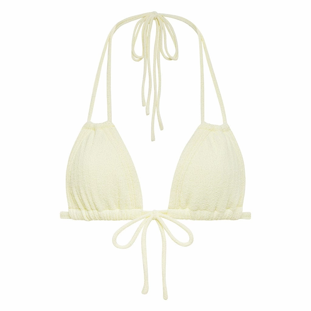 Buttercream Rib Euro Bow Bikini Top