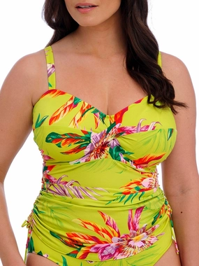 Cala Macarella Twist Front Tankini Top - Zest
