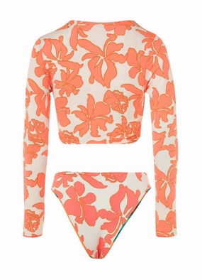 Cali Sunset Rashguard Top In Orange