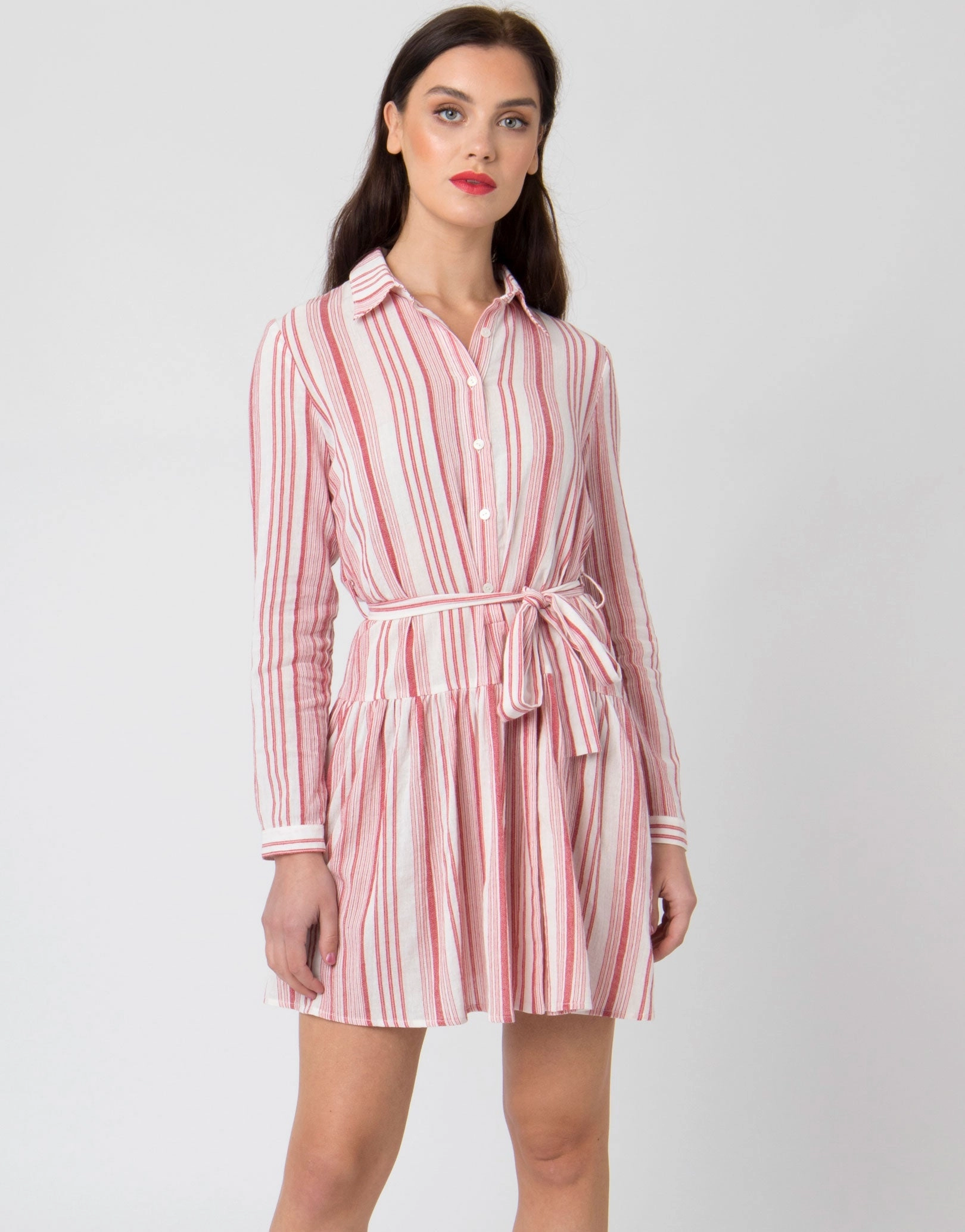 Calla Dress - White/Red