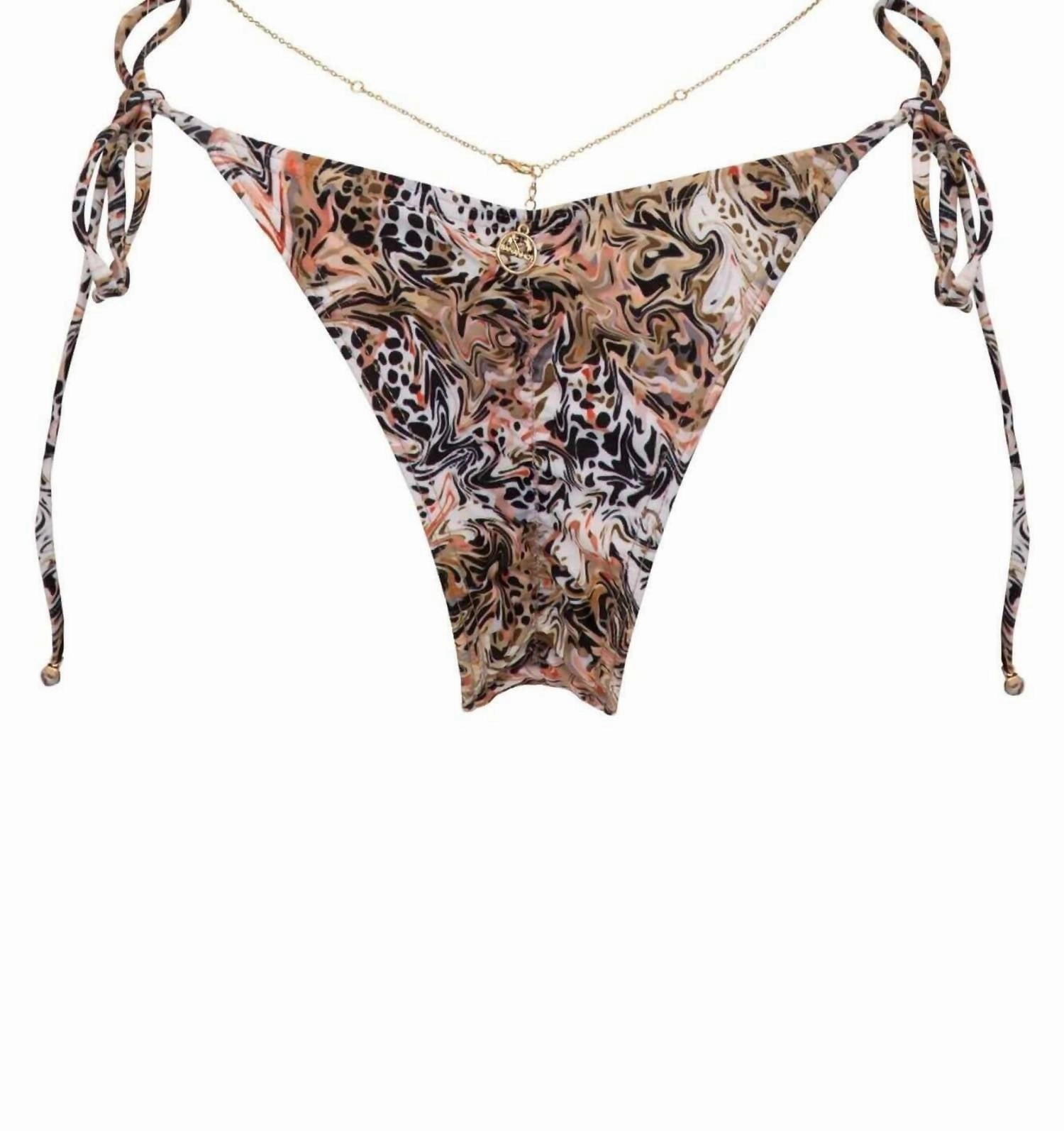 Chain Bikini Set In Brown Jungle