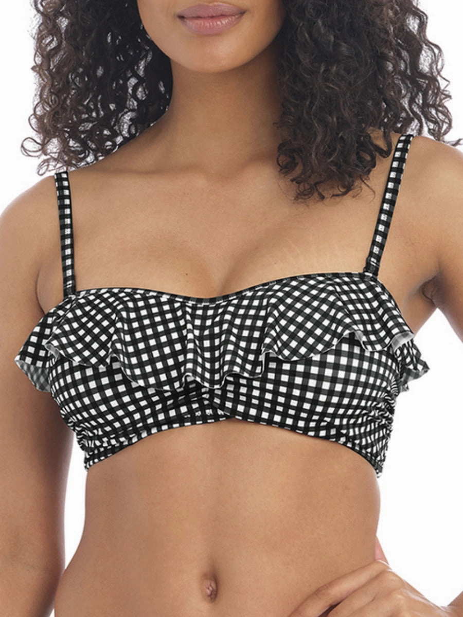 Check In Bandeau Bikini Top - Monochrome