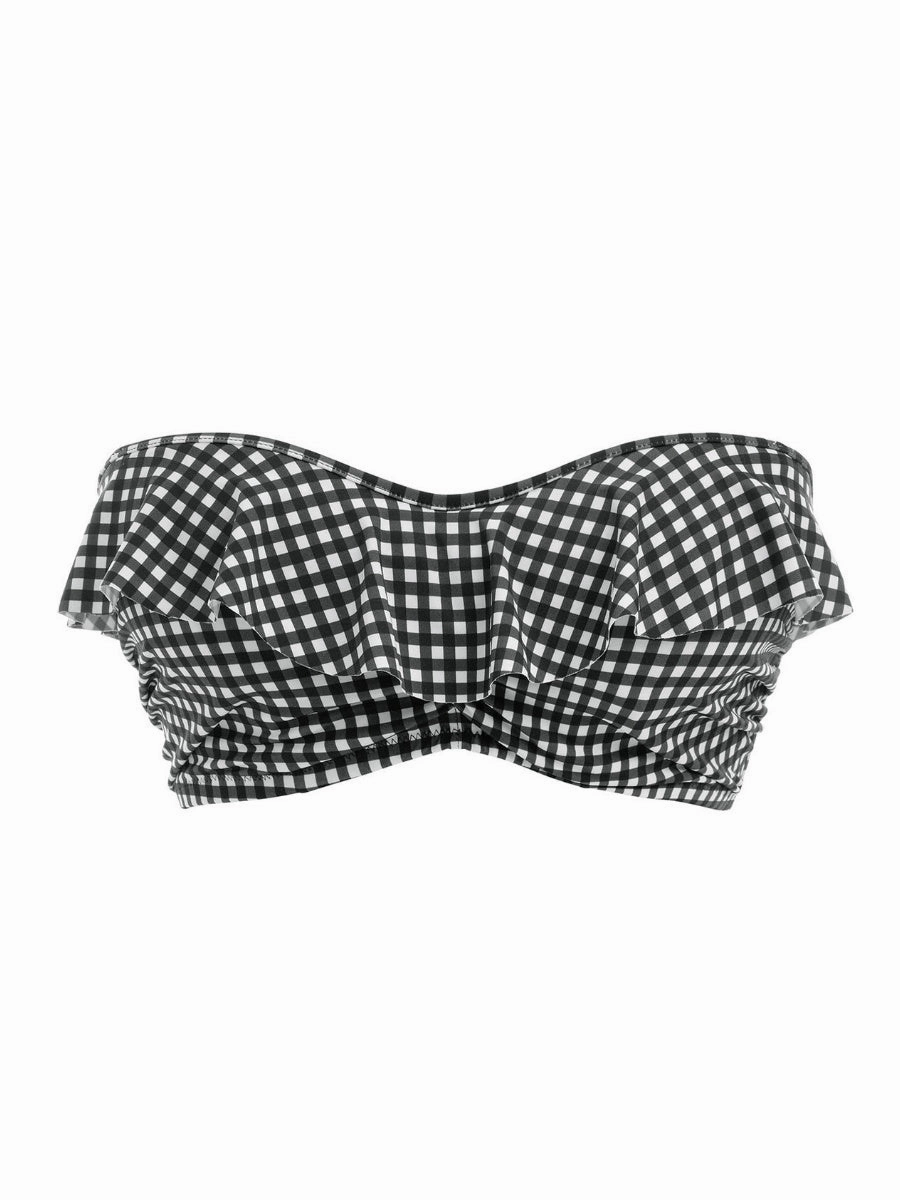Check In Bandeau Bikini Top - Monochrome