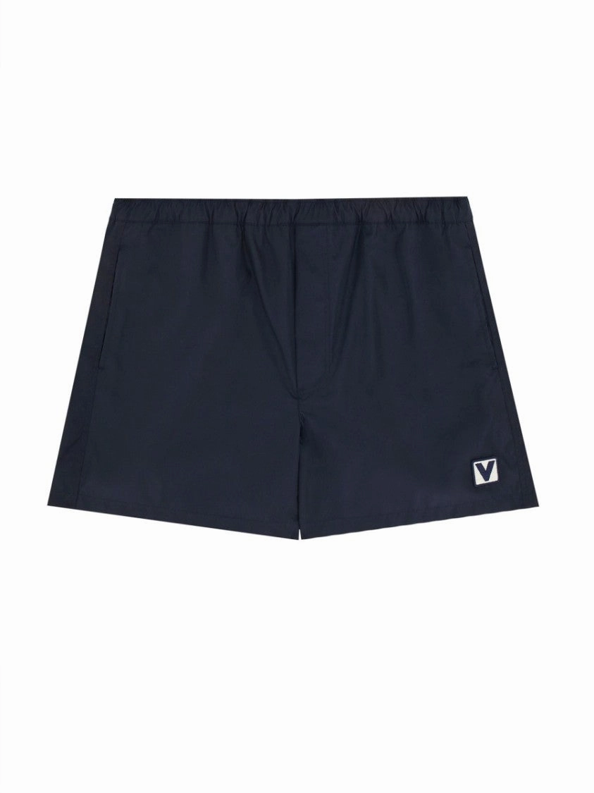 Classic Black Boxer Swimsuit With Elastic Waist