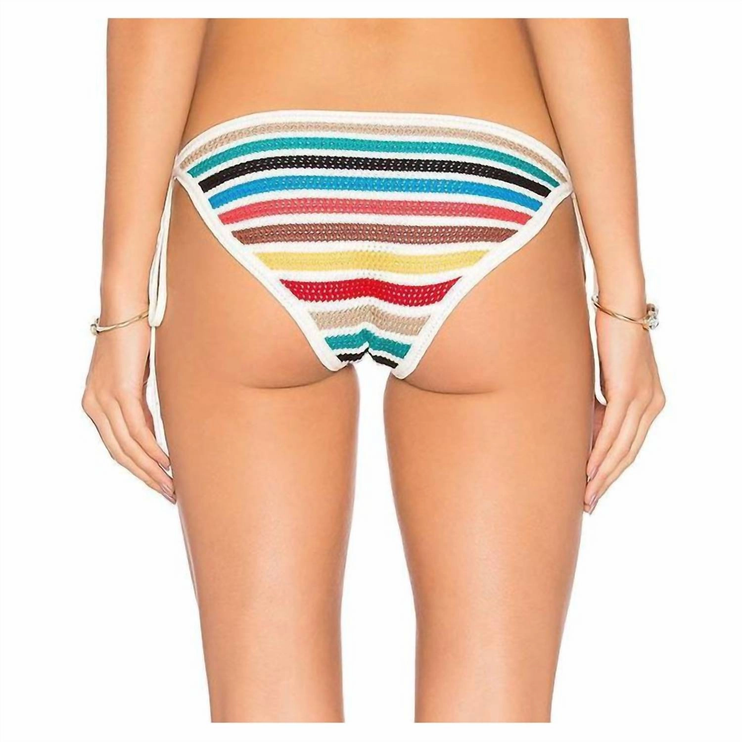 Crochet String Bikini Bottom In Multi
