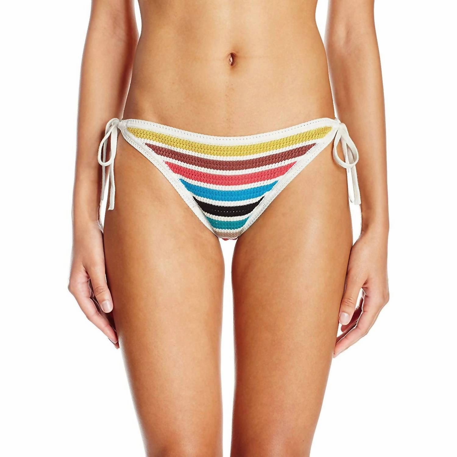 Crochet String Bikini Bottom In Multi