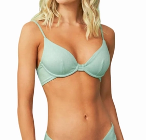 Dainty Unmolded Underwire Bikini Top In Fair Aqua