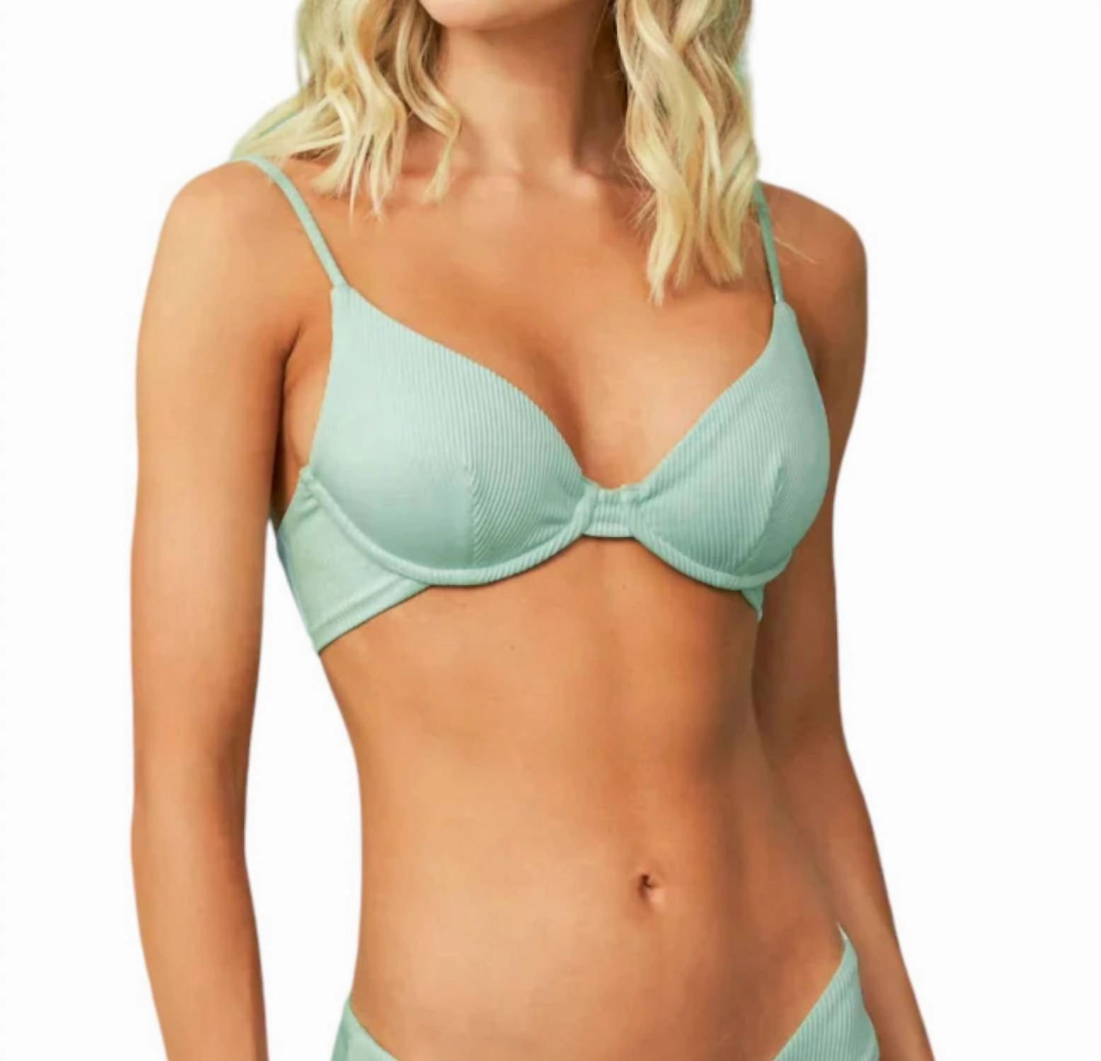 Dainty Unmolded Underwire Bikini Top In Fair Aqua