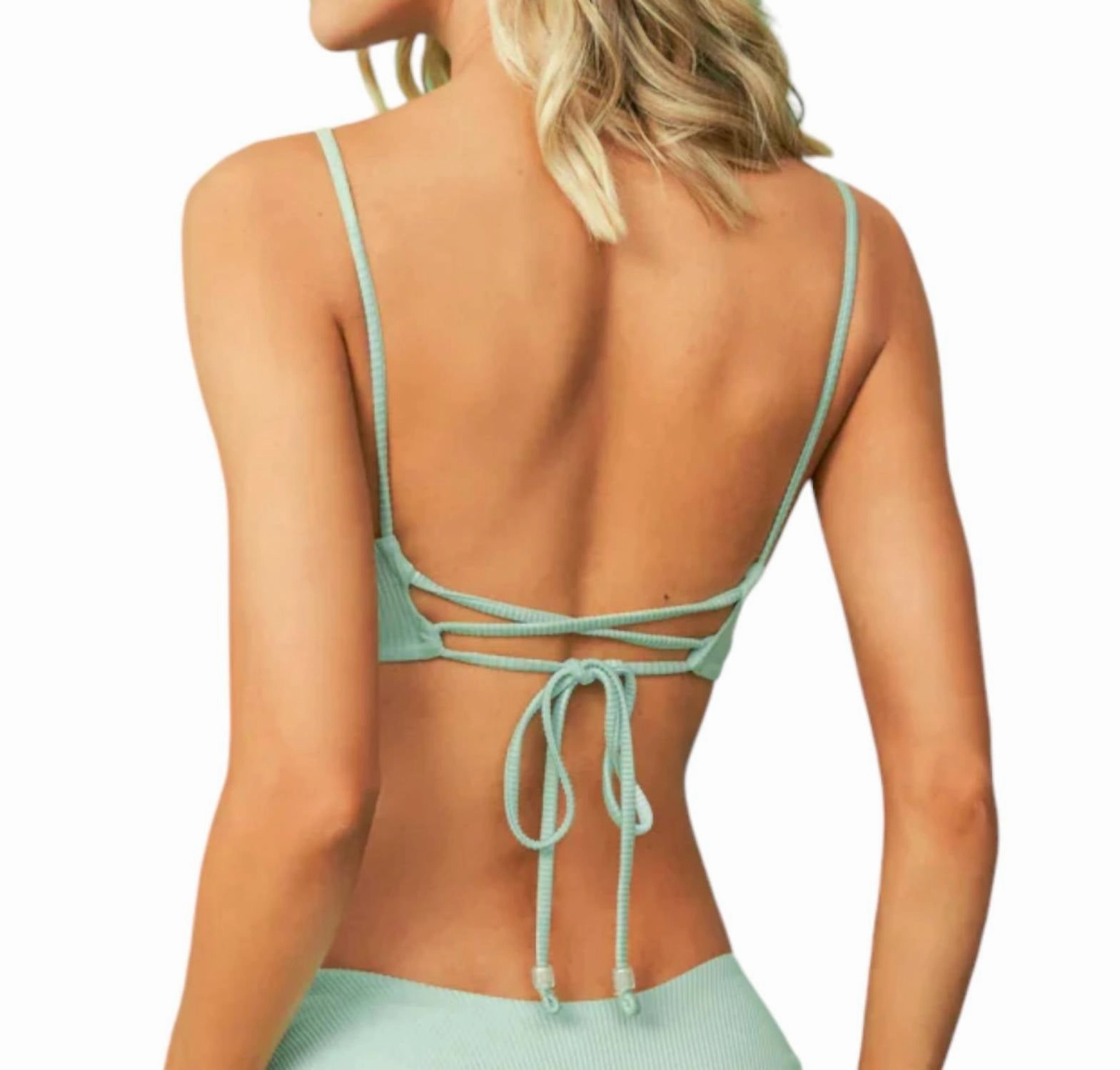 Dainty Unmolded Underwire Bikini Top In Fair Aqua