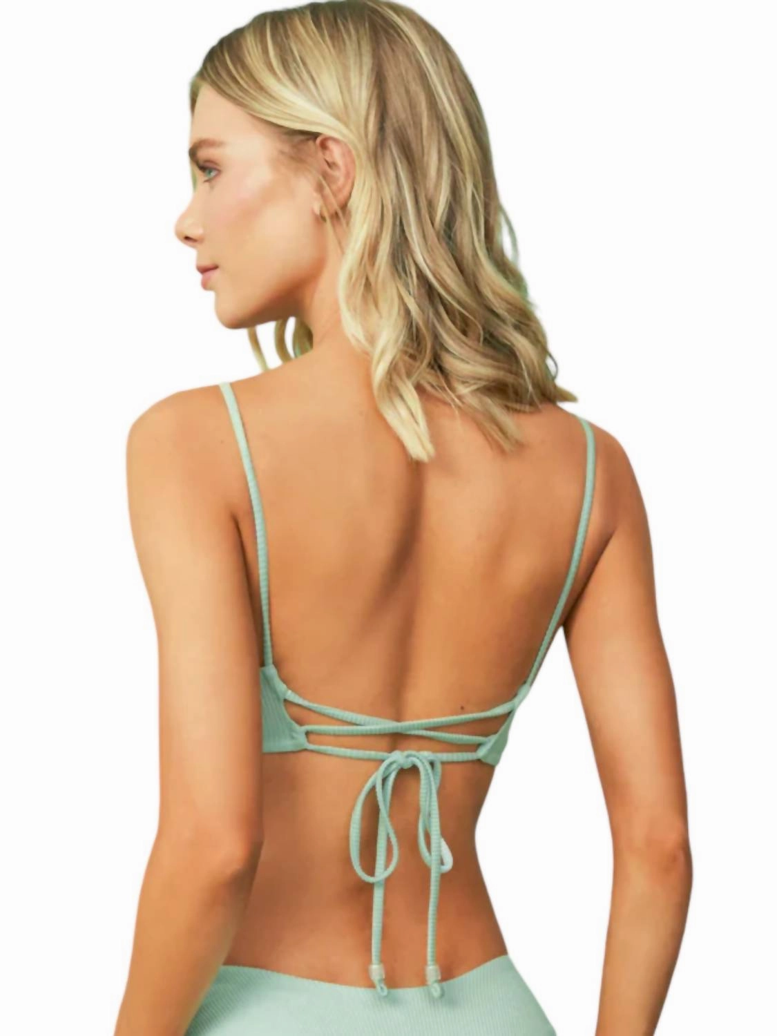 Dainty Unmolded Underwire Bikini Top In Fair Aqua