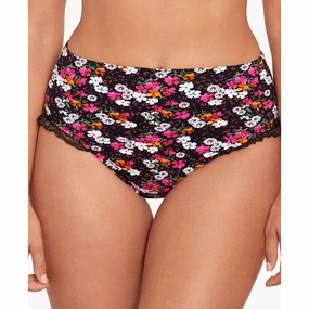 Daisy Duke Womens Ruffled High-Waist Swim Bottom Separates