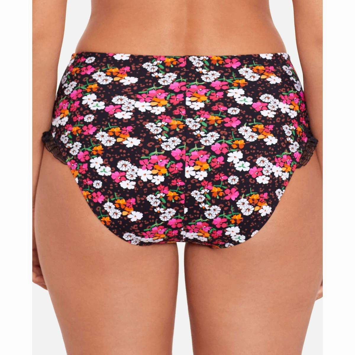 Daisy Duke Womens Ruffled High-Waist Swim Bottom Separates