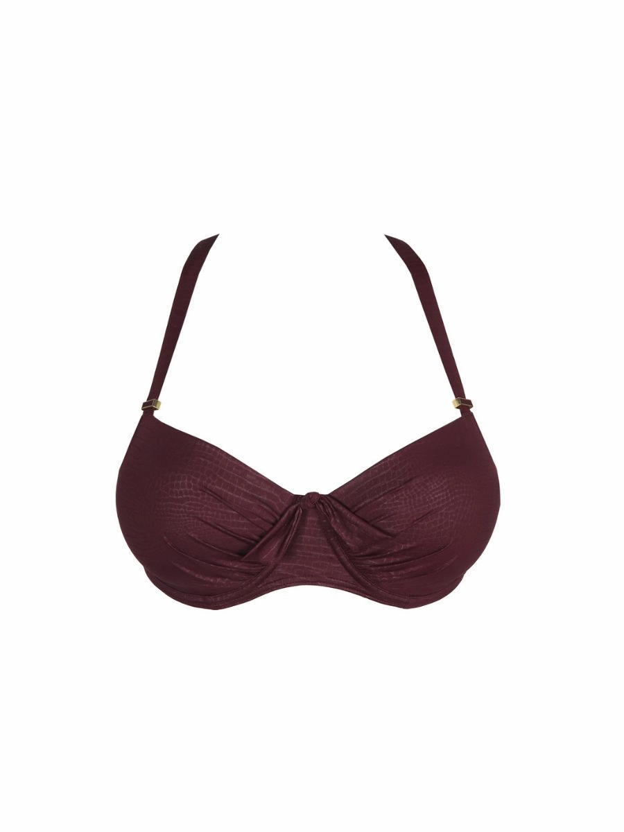Dalyan Balcony Bikini Top - Wine