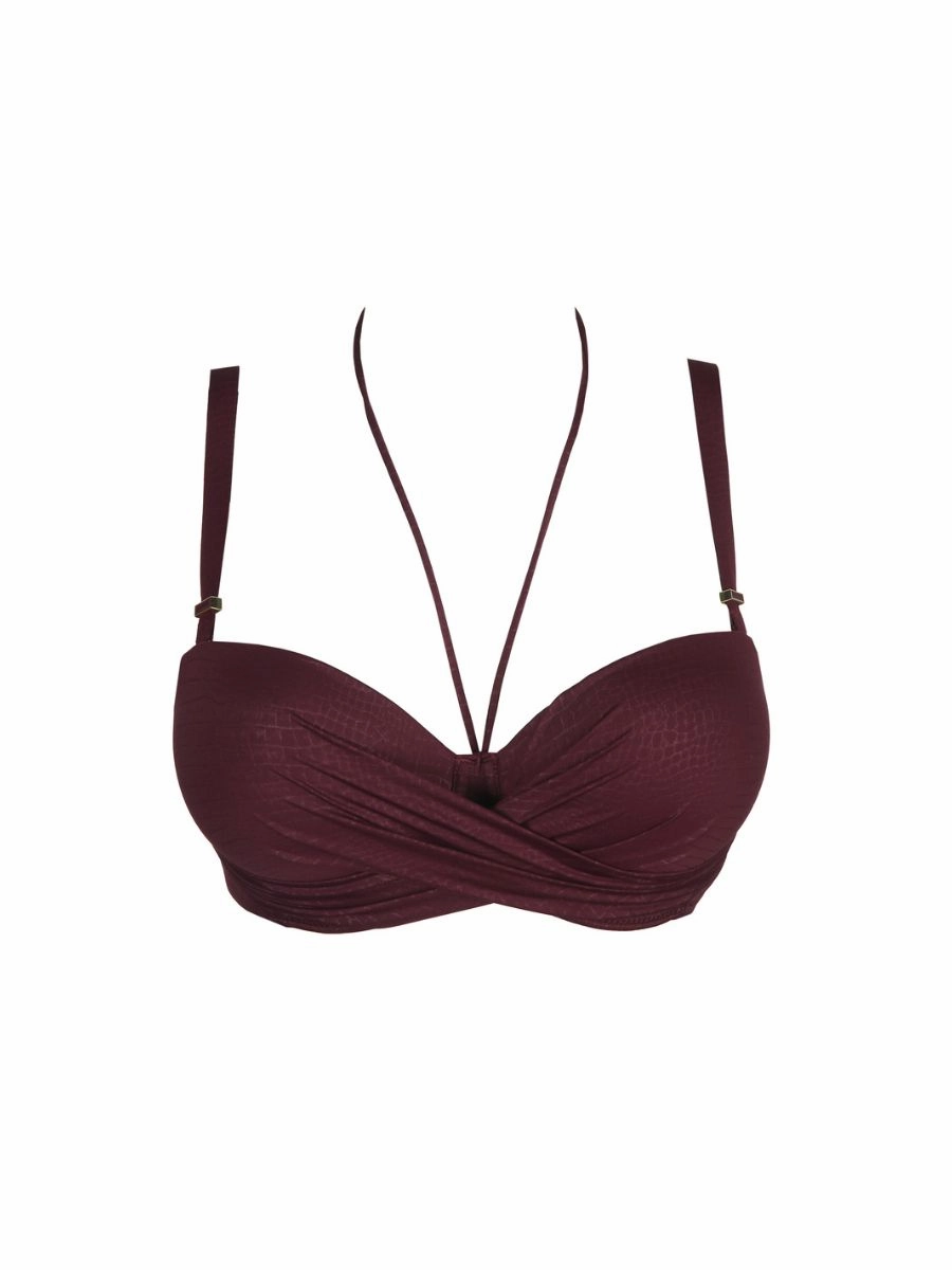Dalyan Strapless Bikini Top - Wine