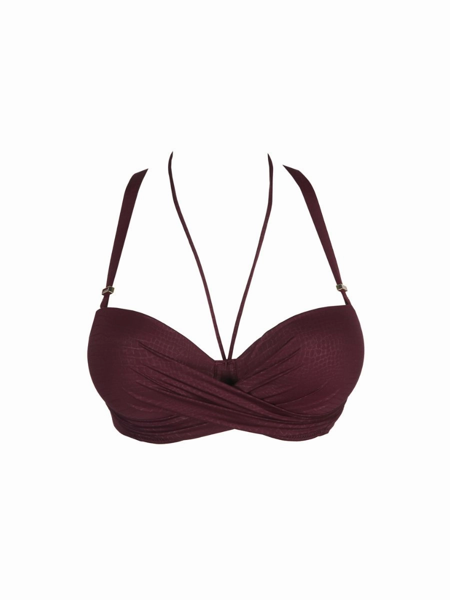 Dalyan Strapless Bikini Top - Wine