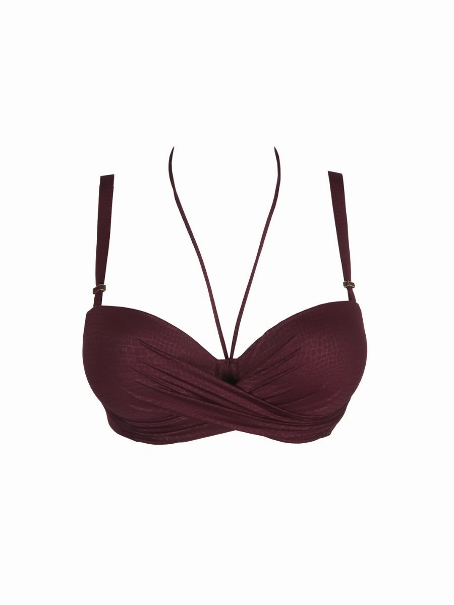 Dalyan Strapless Bikini Top - Wine