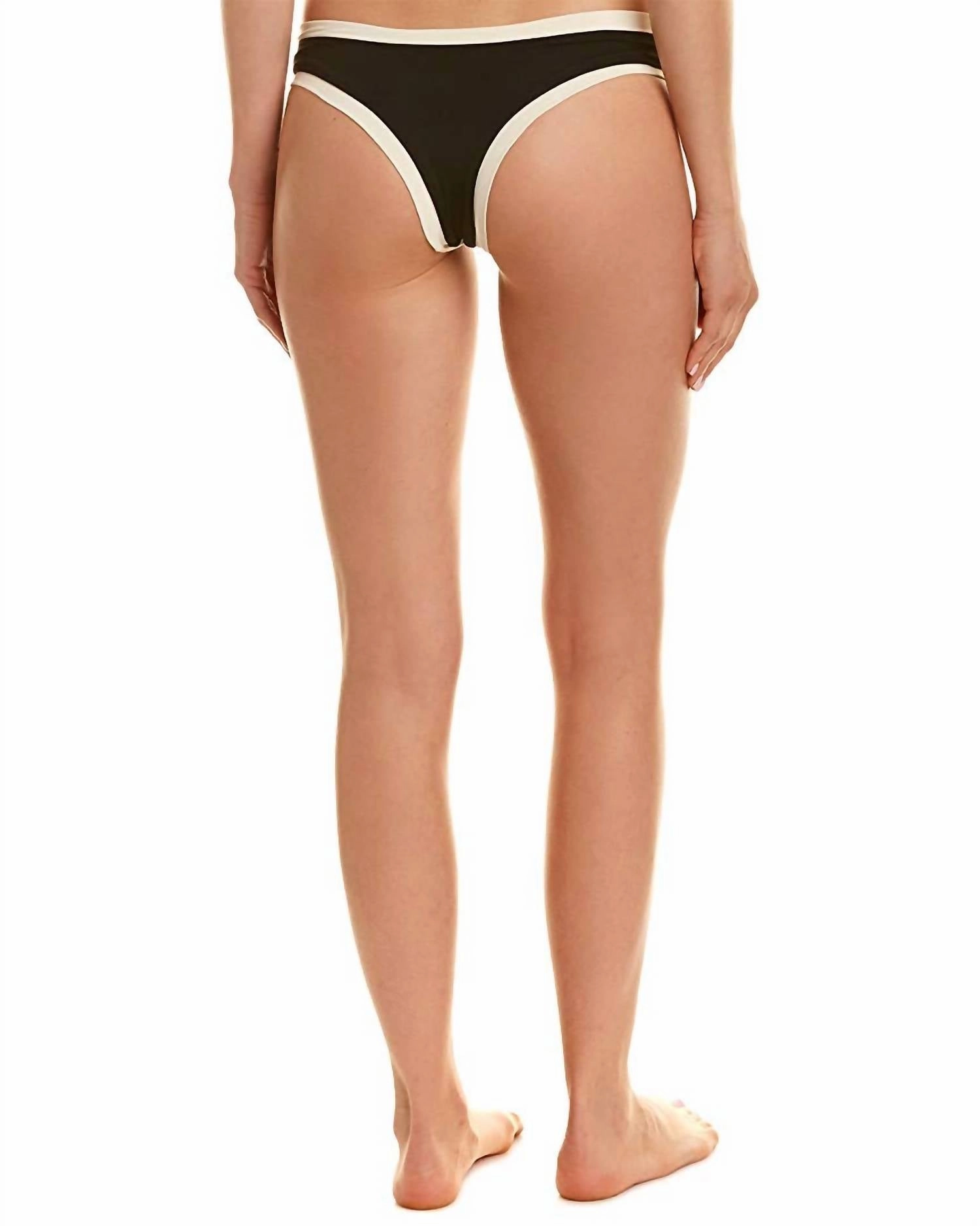 Domino Hart Trim Bikini Bottom In Black/white