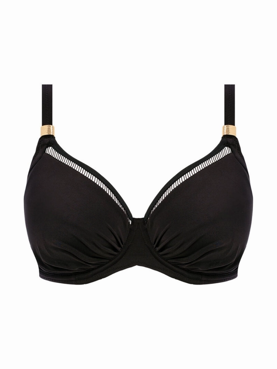 East Hampton Gathered Full Cup Bikini Top - Black