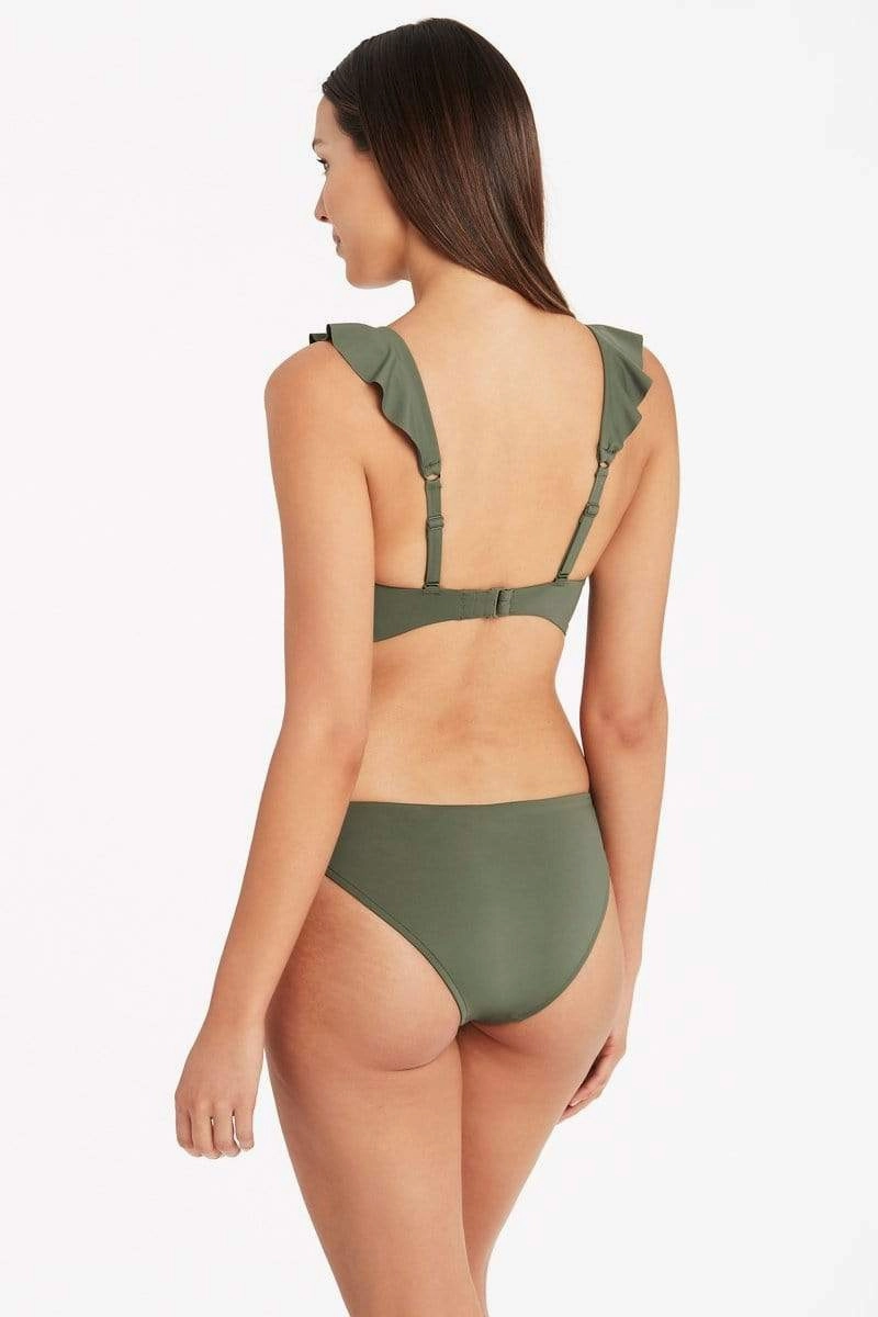 Eco Frill Bra Top Khaki