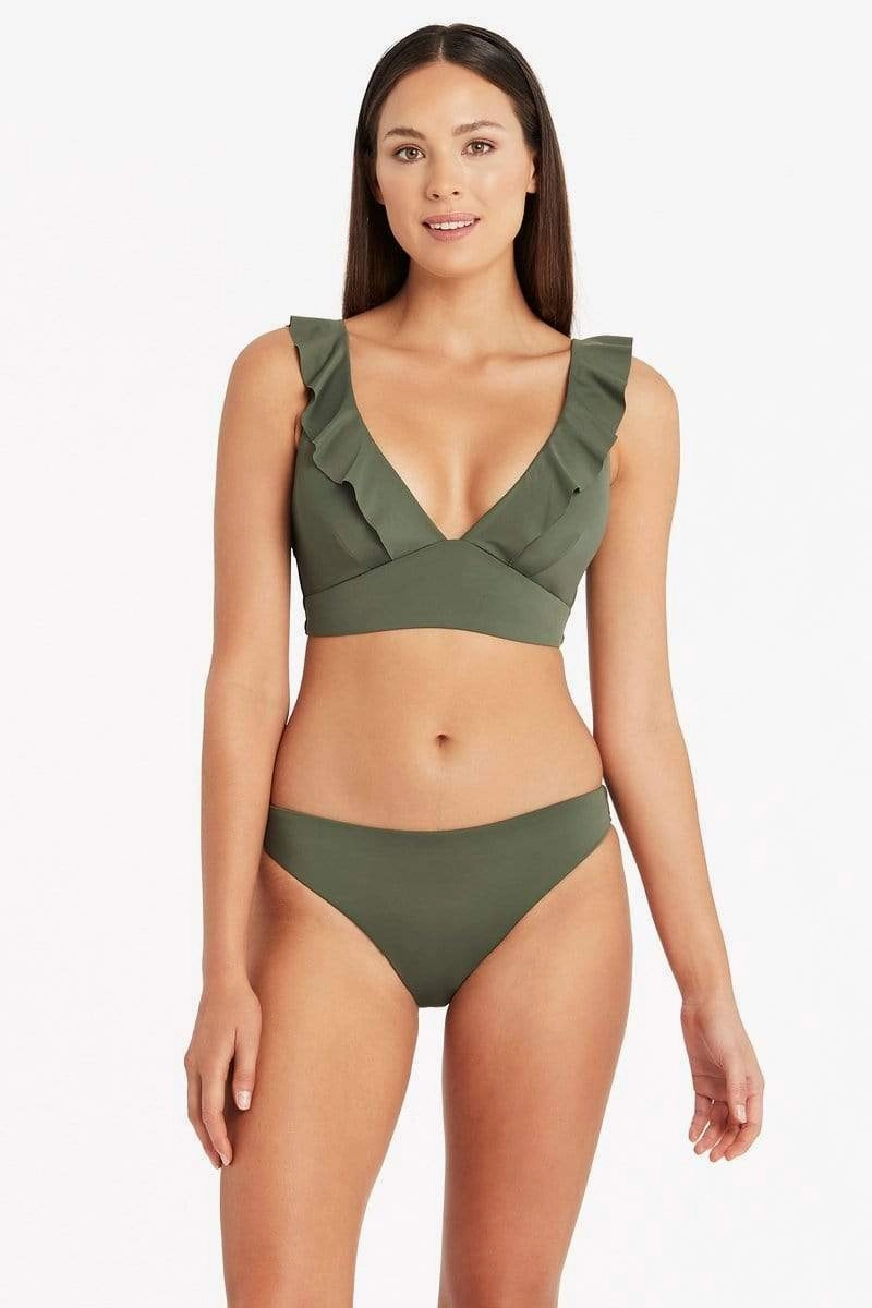 Eco Frill Bra Top Khaki