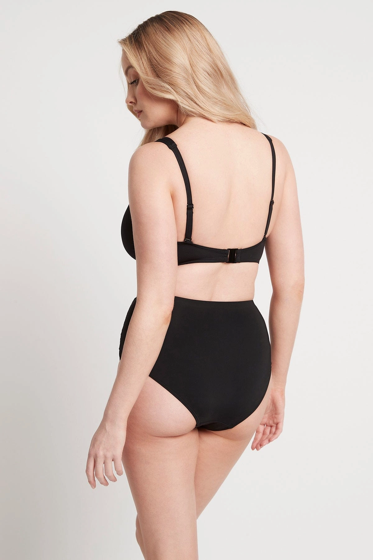 Eco High Waist Gathered Pant Black