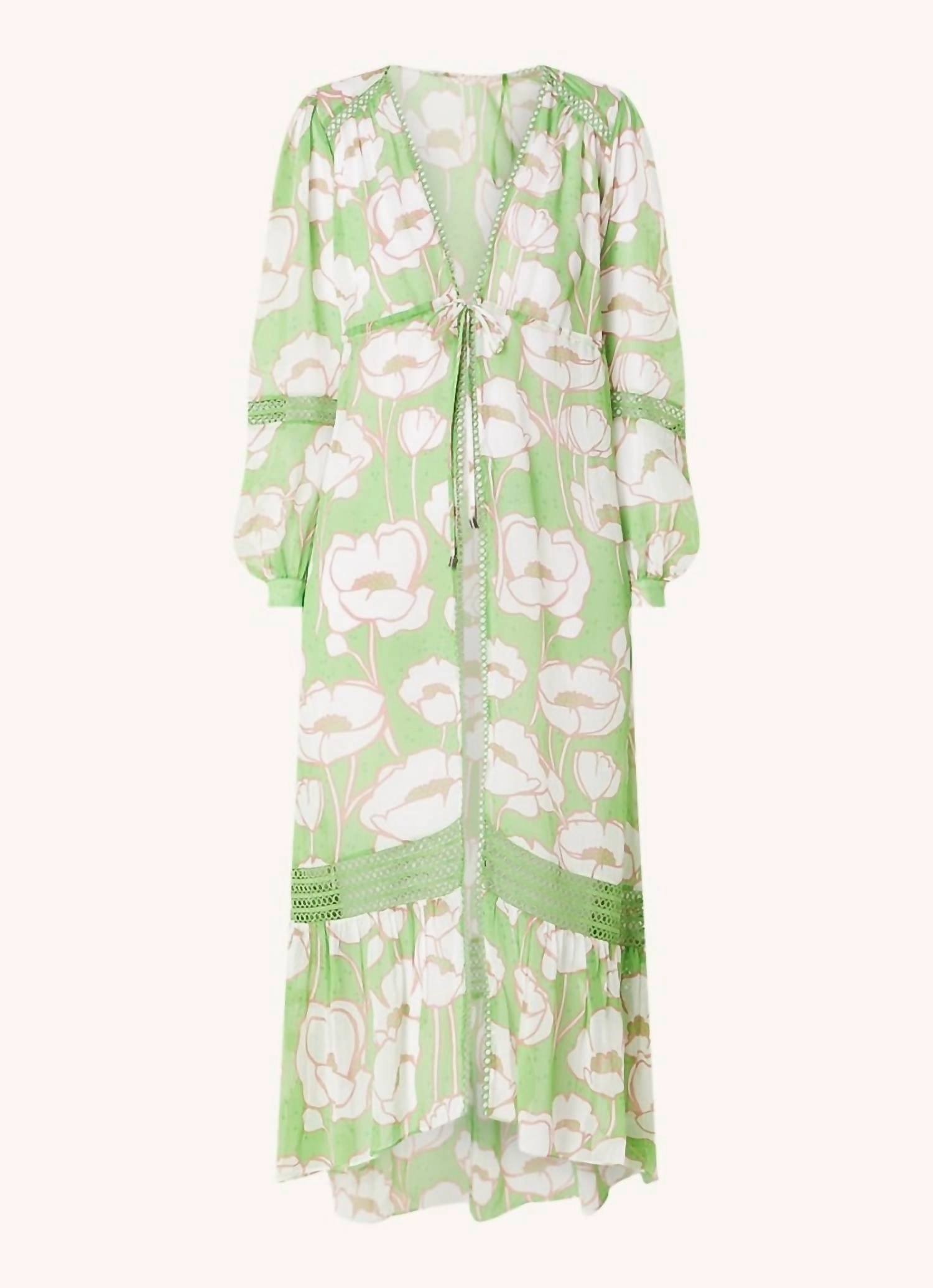 Elisia Floral Maxi Cover Up In Green