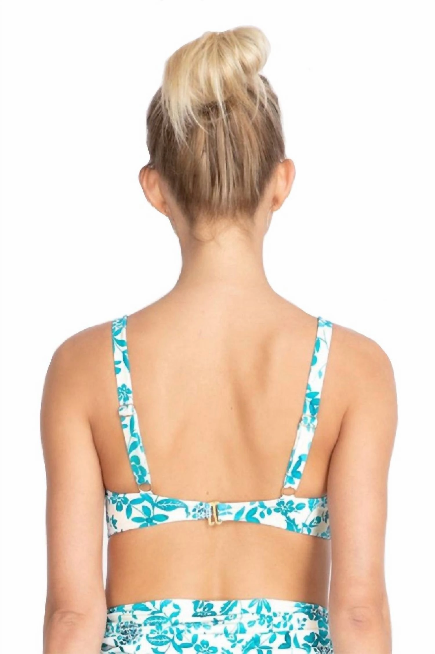Ellyo Twist Bikini Top In Blue Multi