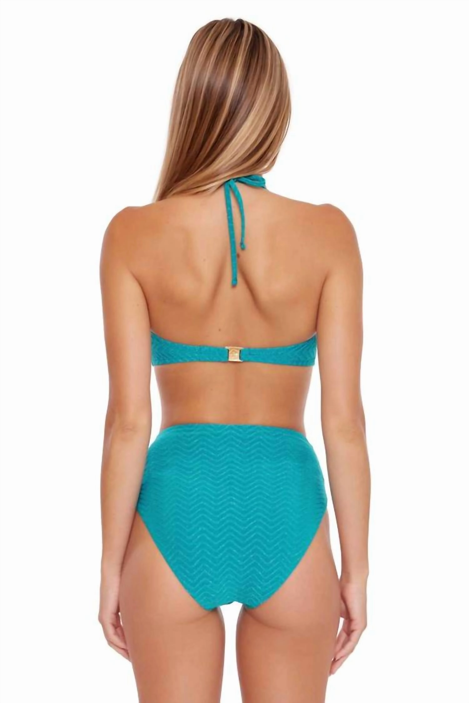 Empire High Waist Bikini Swim Bottom In Marine