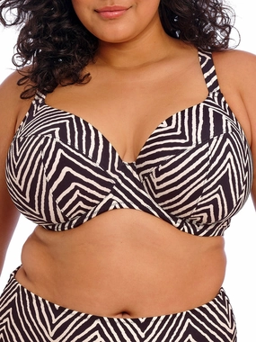 Fiji Falls Plunge Bikini Top - Black