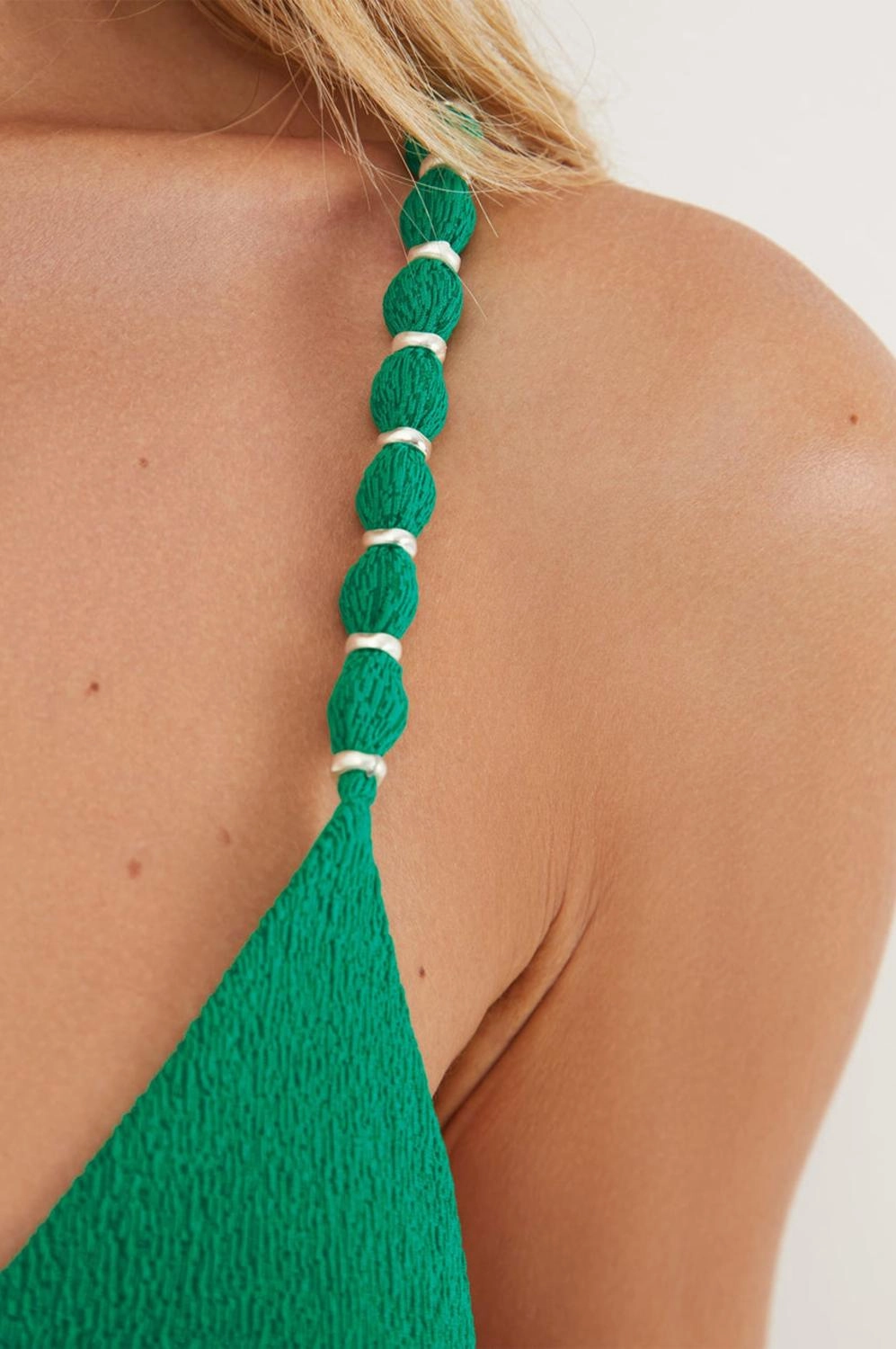 Firenze Beads Parallel Tri Top In Green